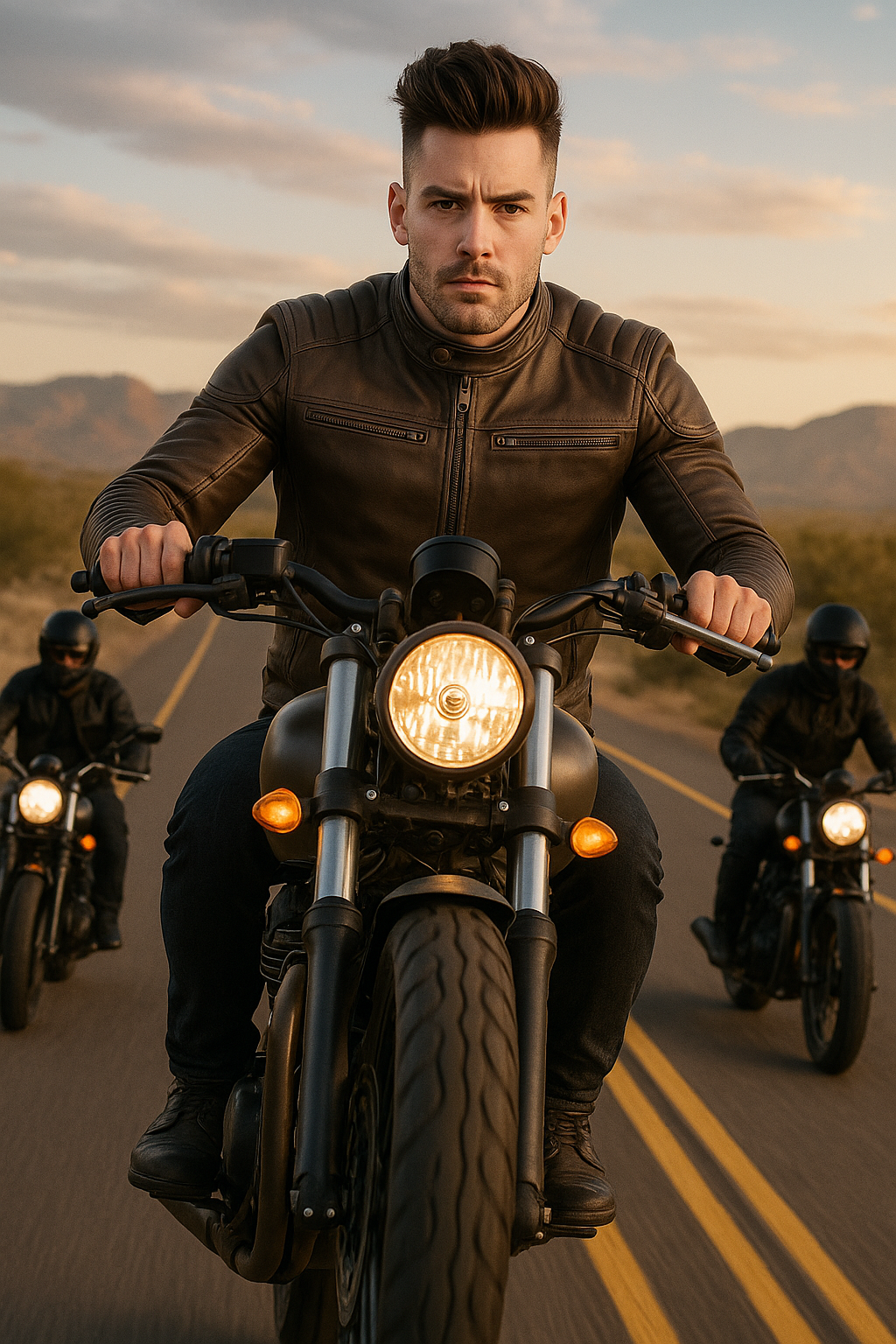 PR-226 Canyon Rider Man's Motorcycle Leather Jacket