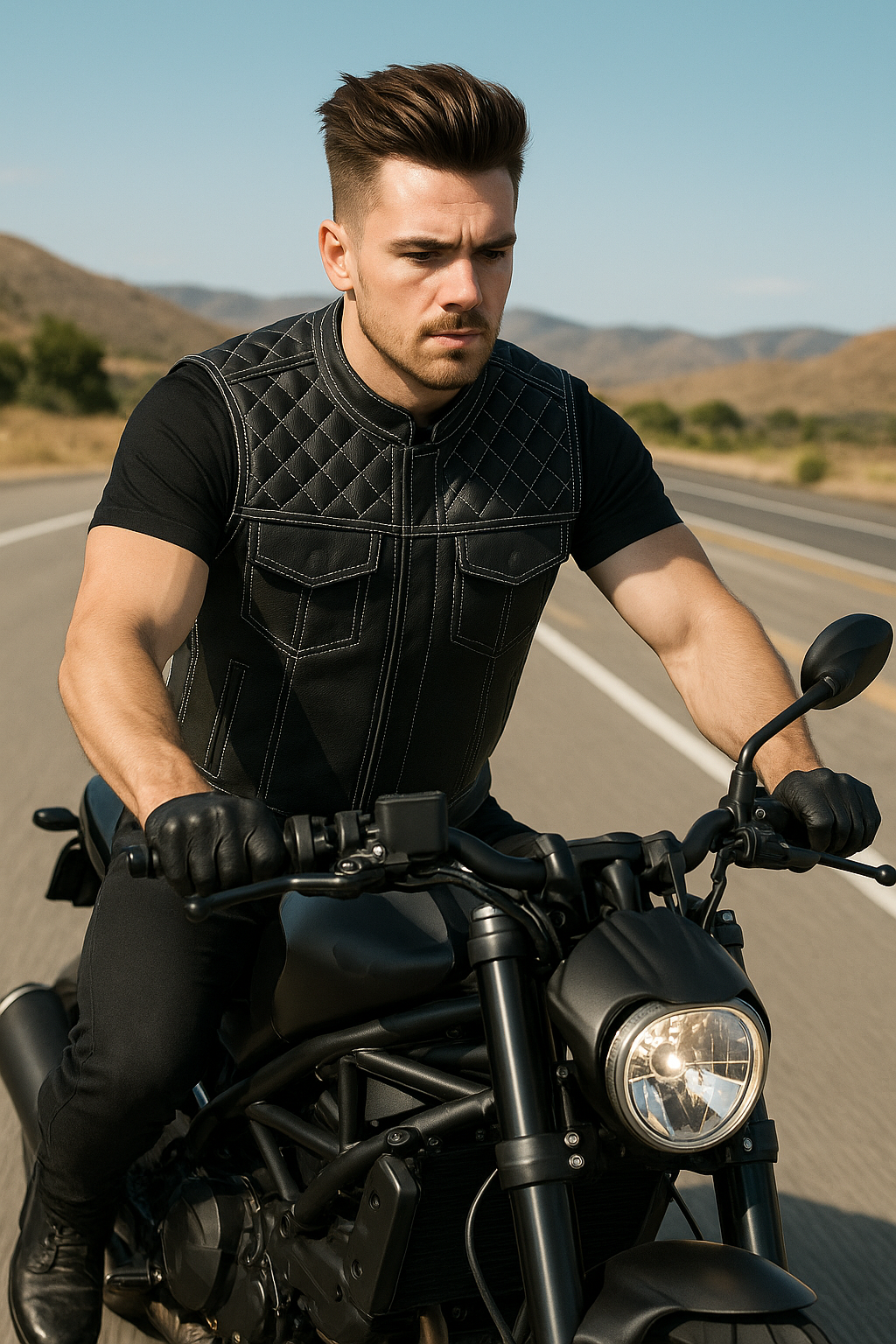 Scarlet Stitch - Men's Club Style Leather Vest
