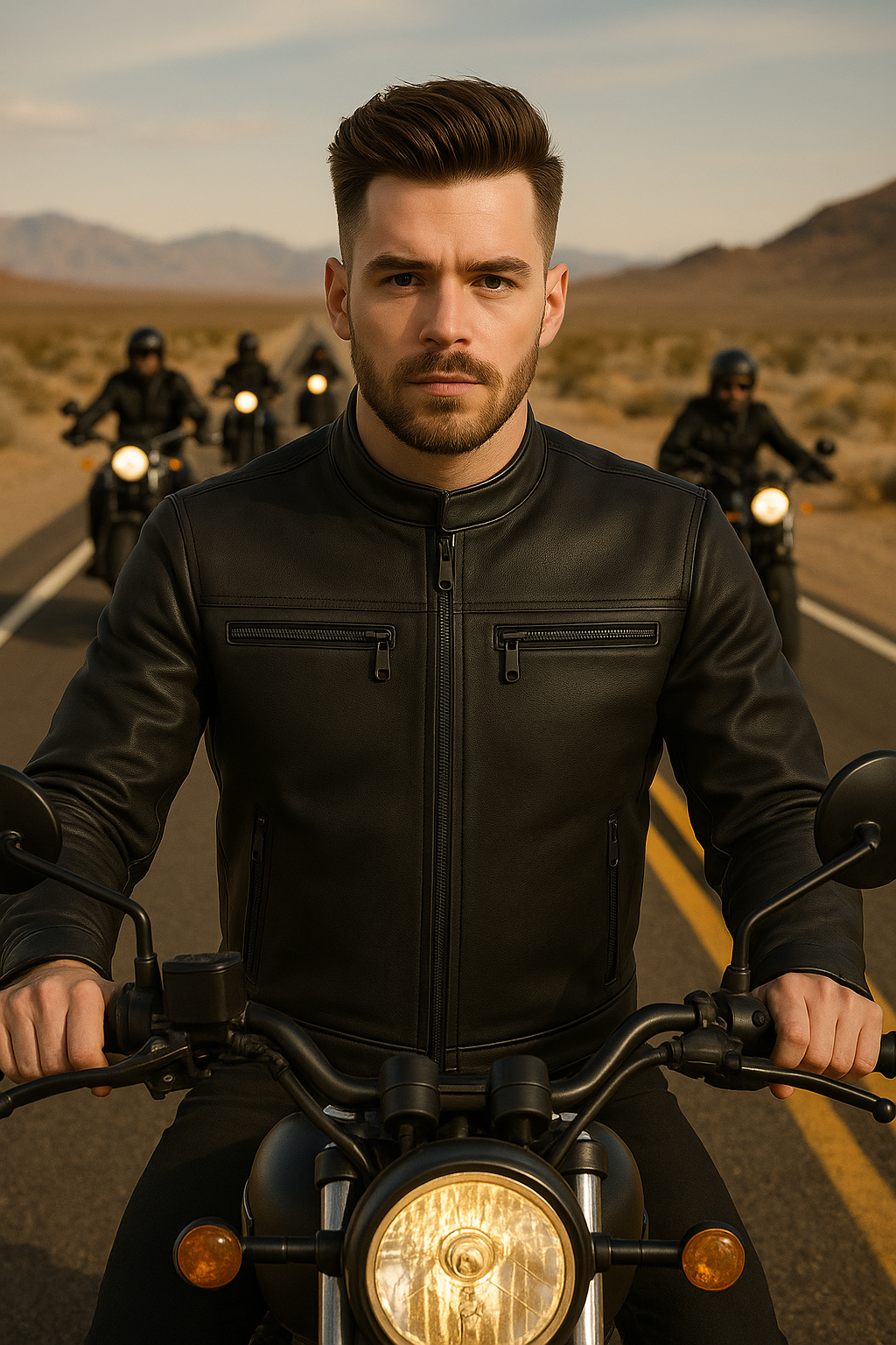 PR-217 Torque Drift Man's Motorcycle Leather Jacket