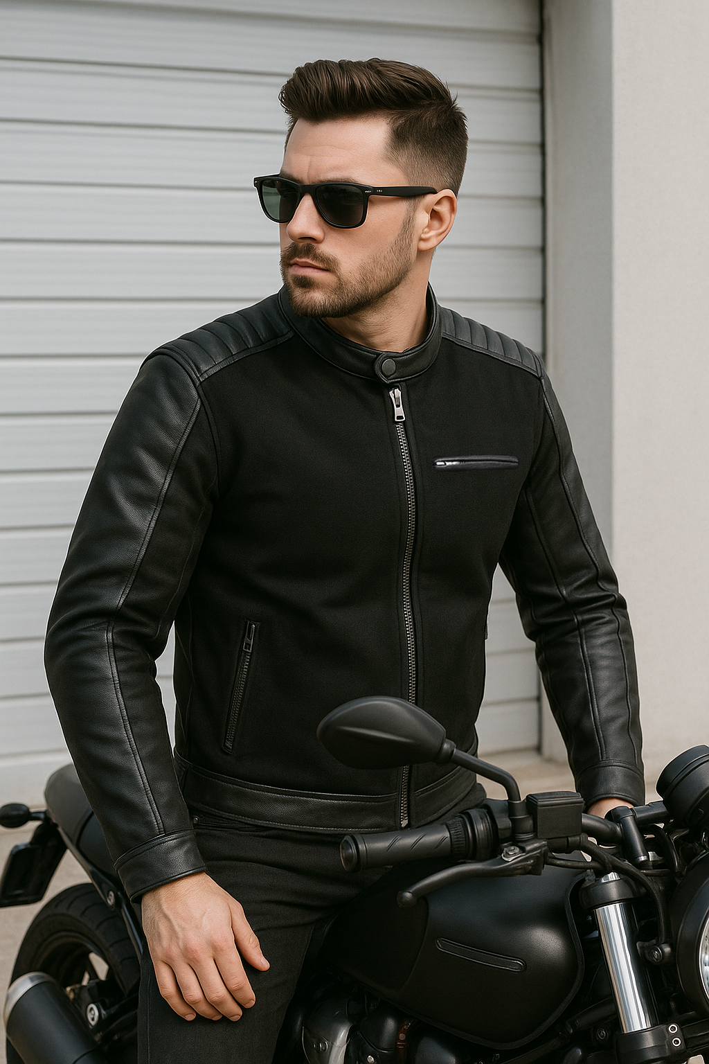 Pr-208 Blackout Prime Man's Motorcycle Leather jacket