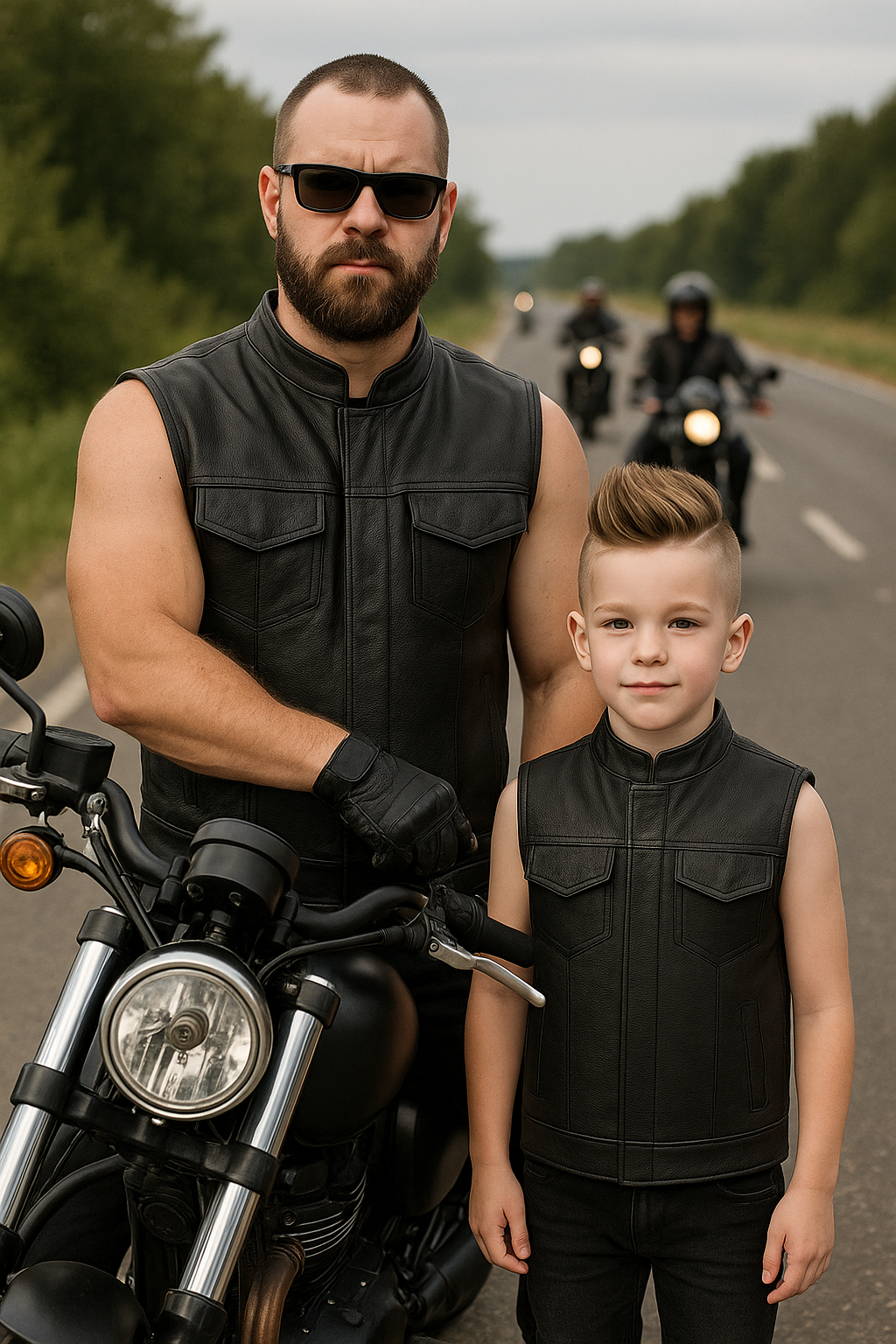 Tiny Trooper – Kid’s Leather Motorcycle Vest