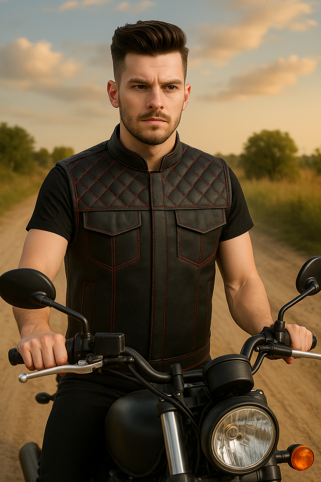 Scarlet Stitch - Men's Club Style Leather Vest
