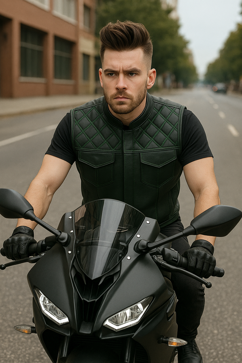 Scarlet Stitch - Men's Club Style Leather Vest