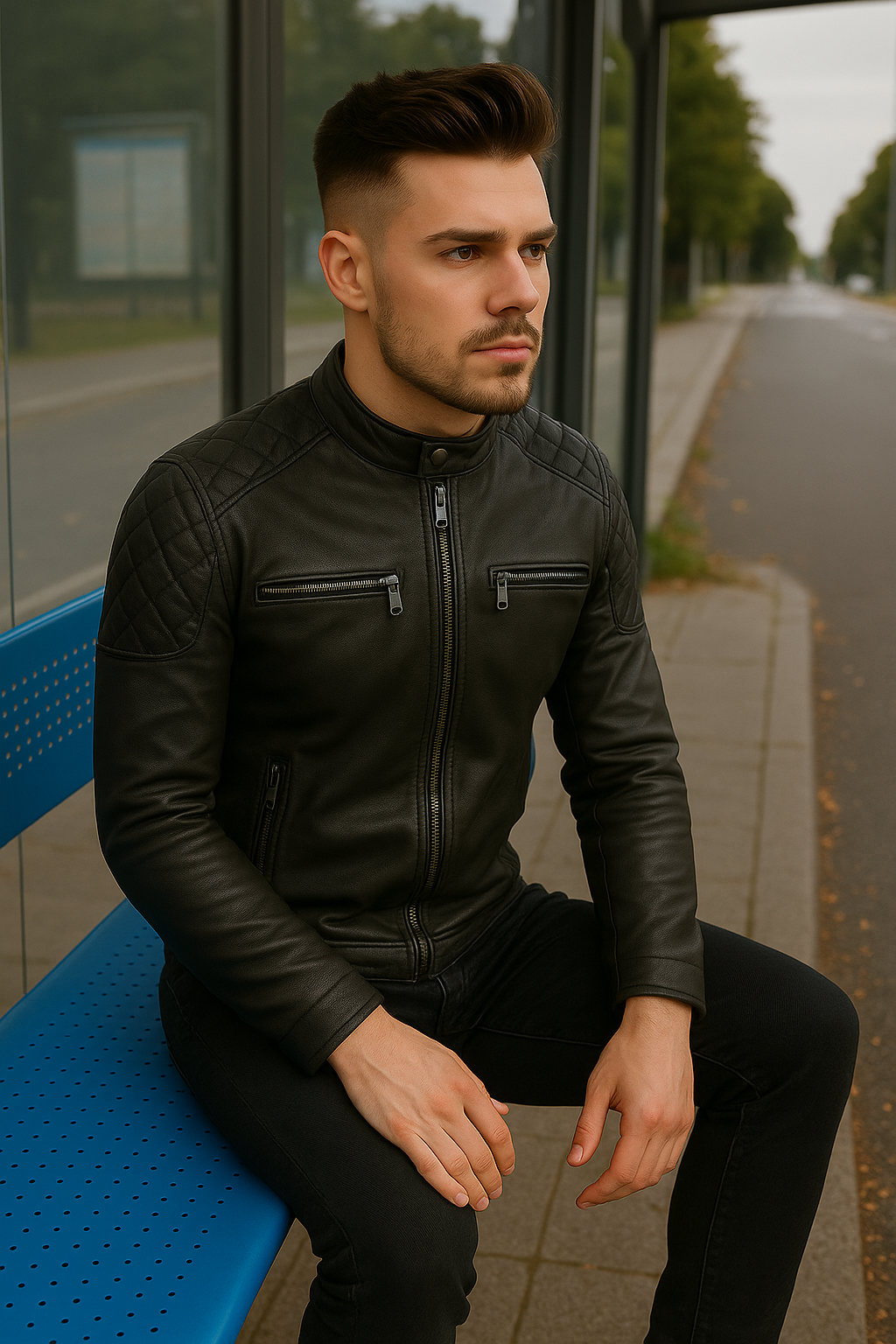 PR-212 Bulletline Man's Motorcycle leather jacket