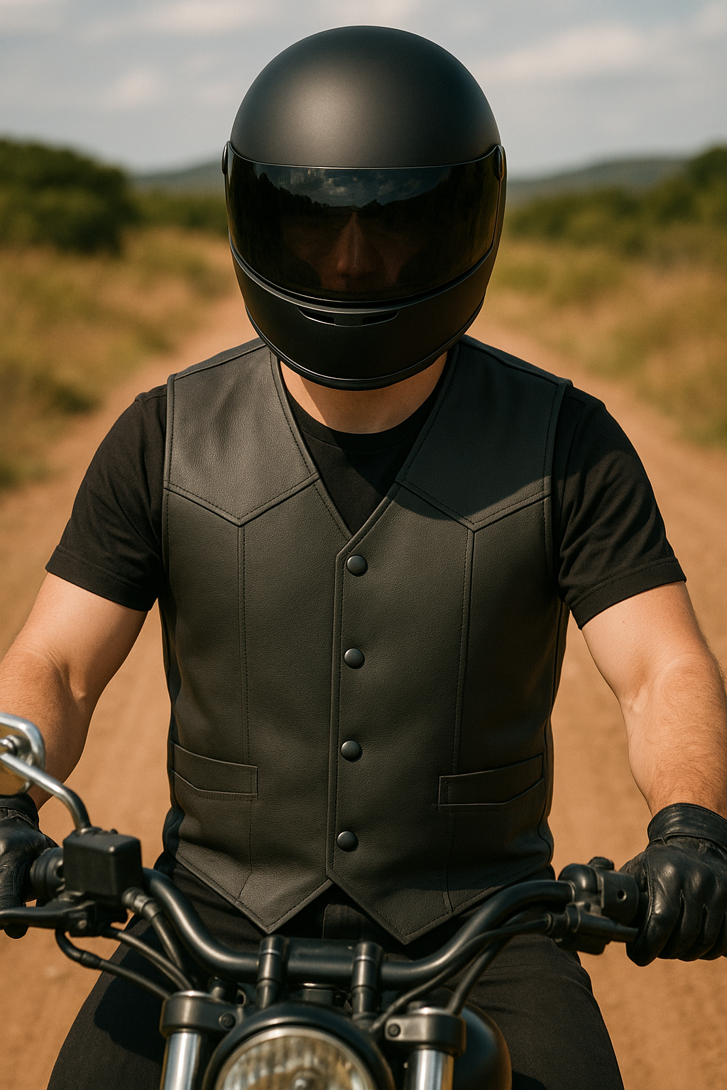 Deadeye - Men's Motorcycle Western Style Leather Vest