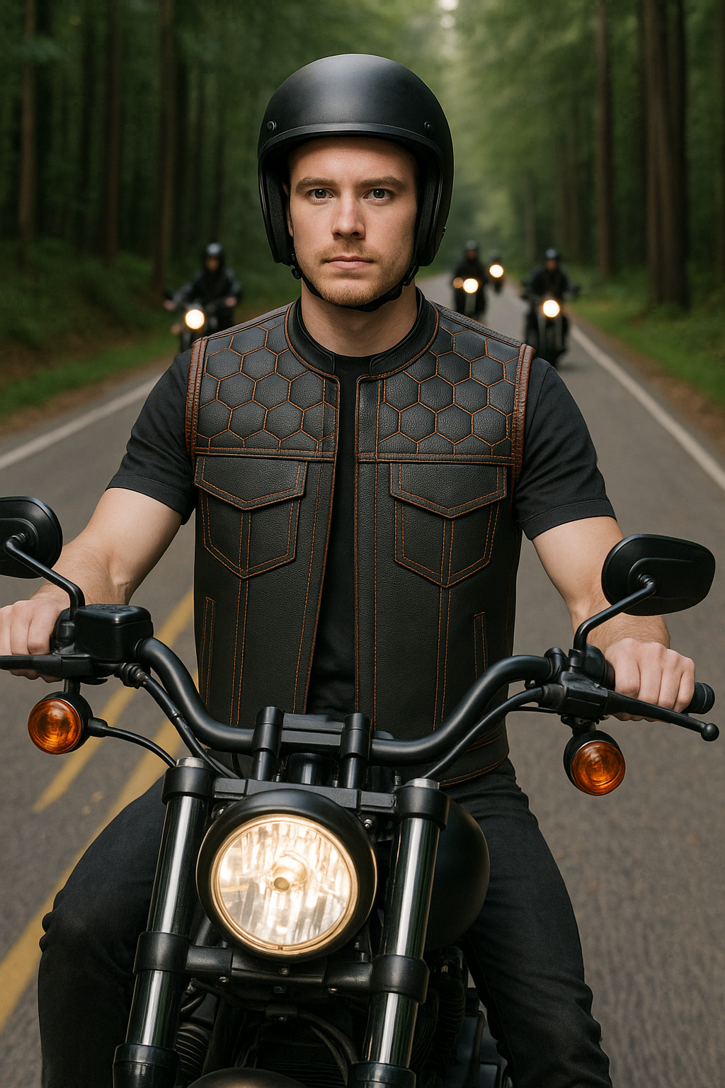 Darkcell - Perforated Men's Club Style Leather Vest