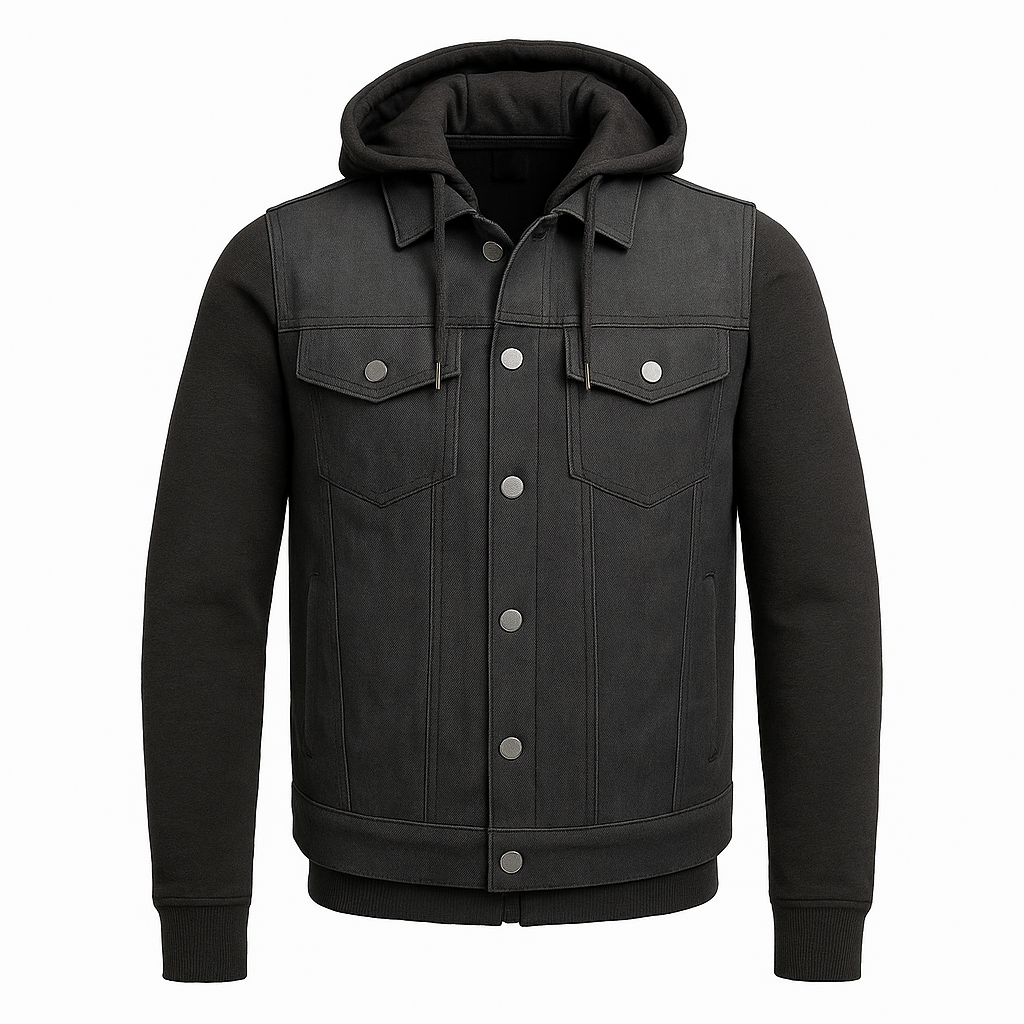 PR-312 Ashmark – Men's Motorcycle Denim Vest & Hoodie