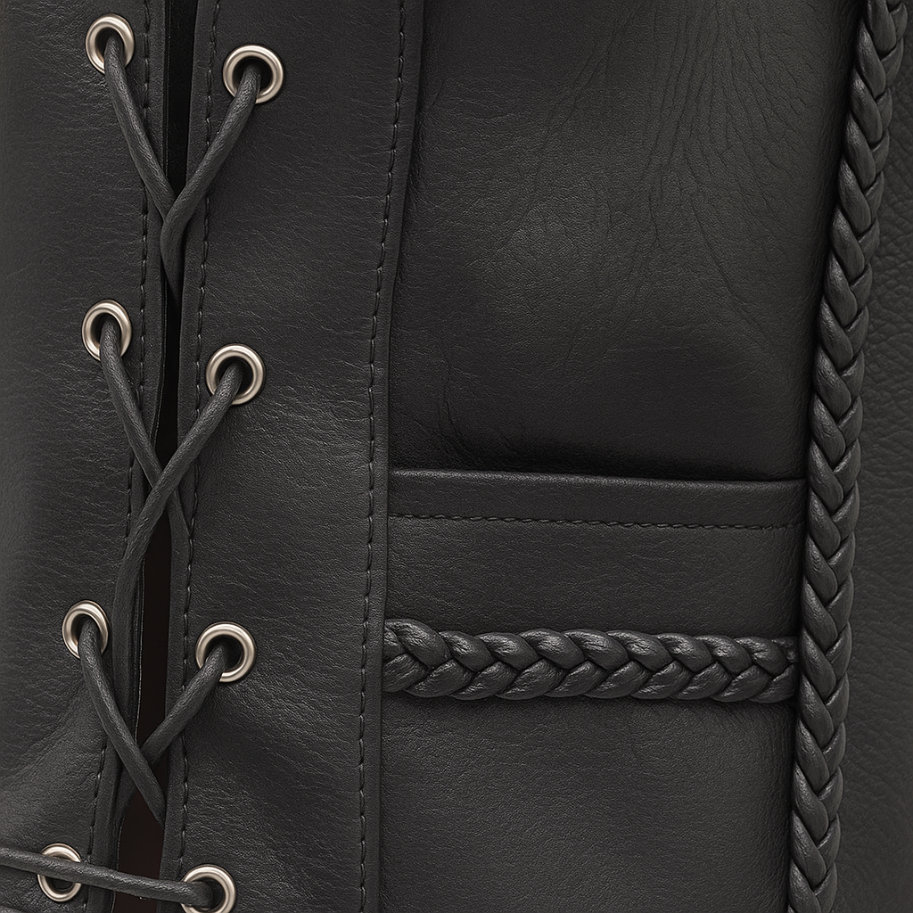 Black Window – Women's Western Style Motorcycle Leather Vest