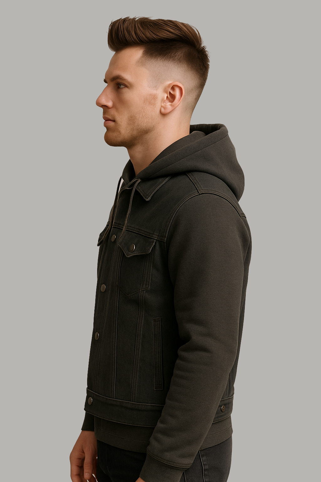 PR-312 Ashmark – Men's Motorcycle Denim Vest & Hoodie