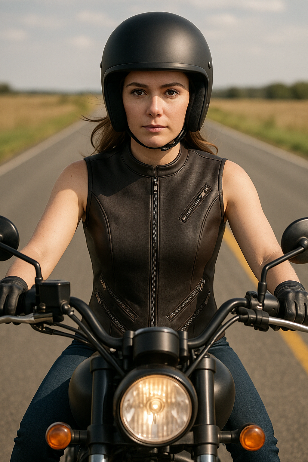 Crimson Burn – Women's Motorcycle Leather Vest