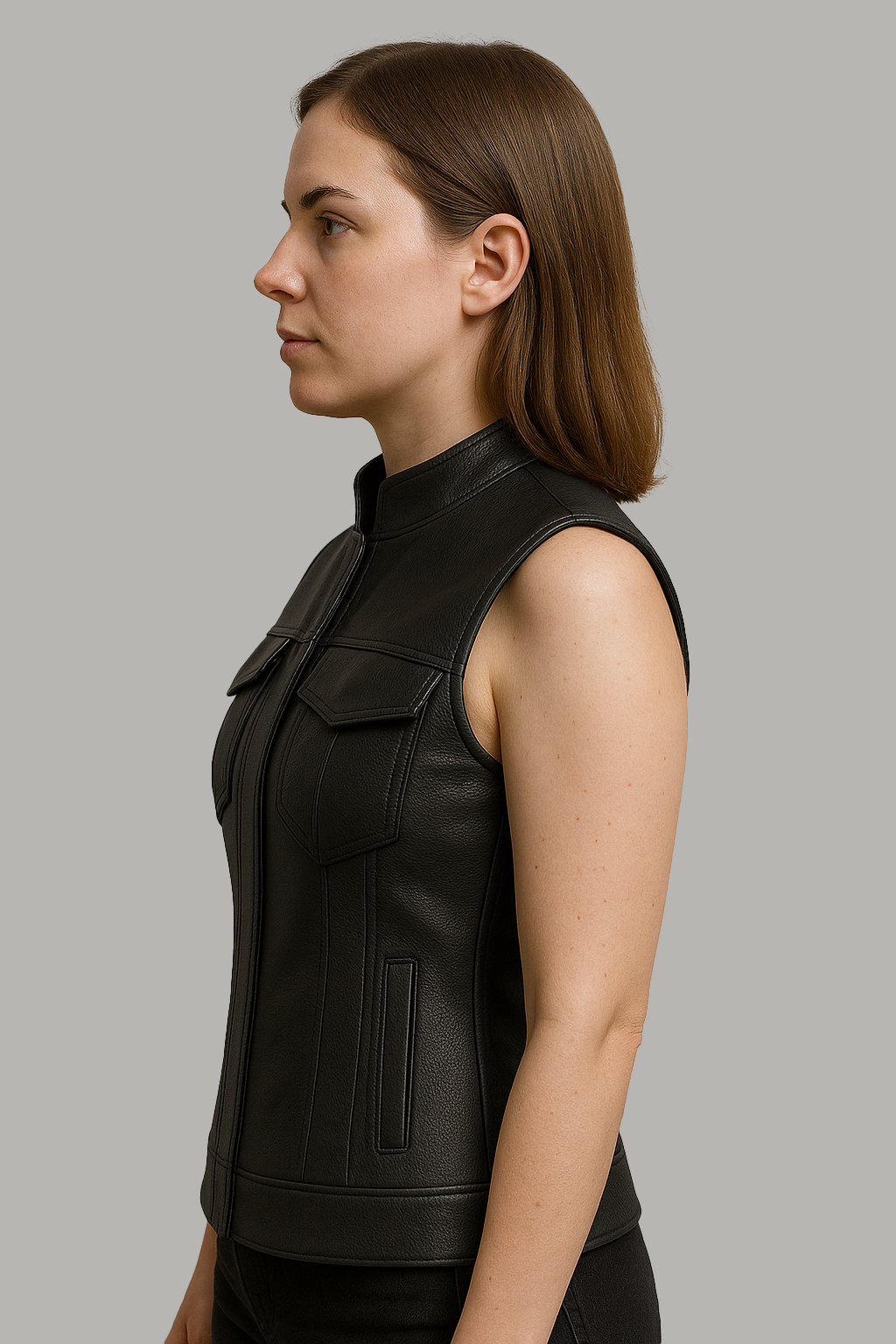 Nightlock – Women's Perforated Club Style Leather Vest