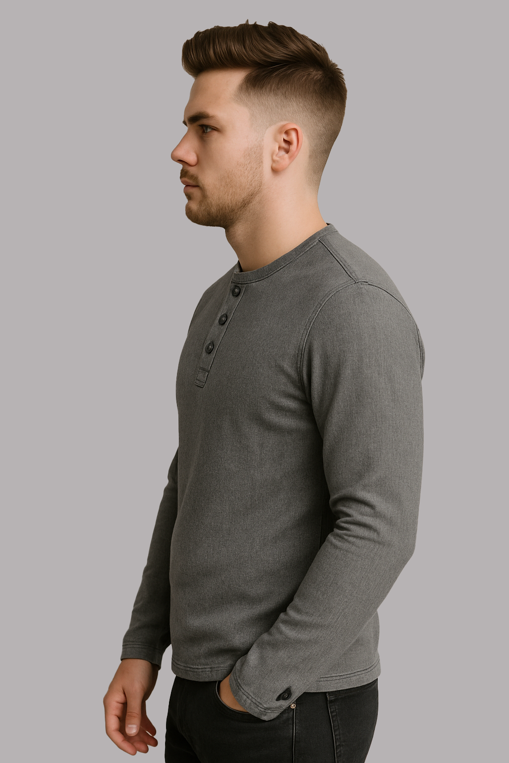 PR-329 Slate Henley Men's Shirt