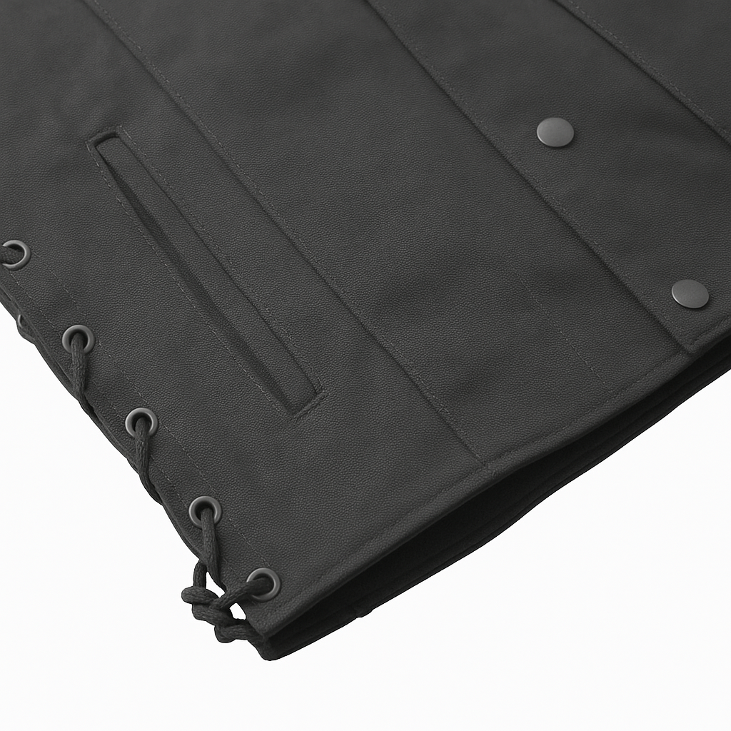 PR-307 Black Phantom - Men's Motorcycle Twill Vest
