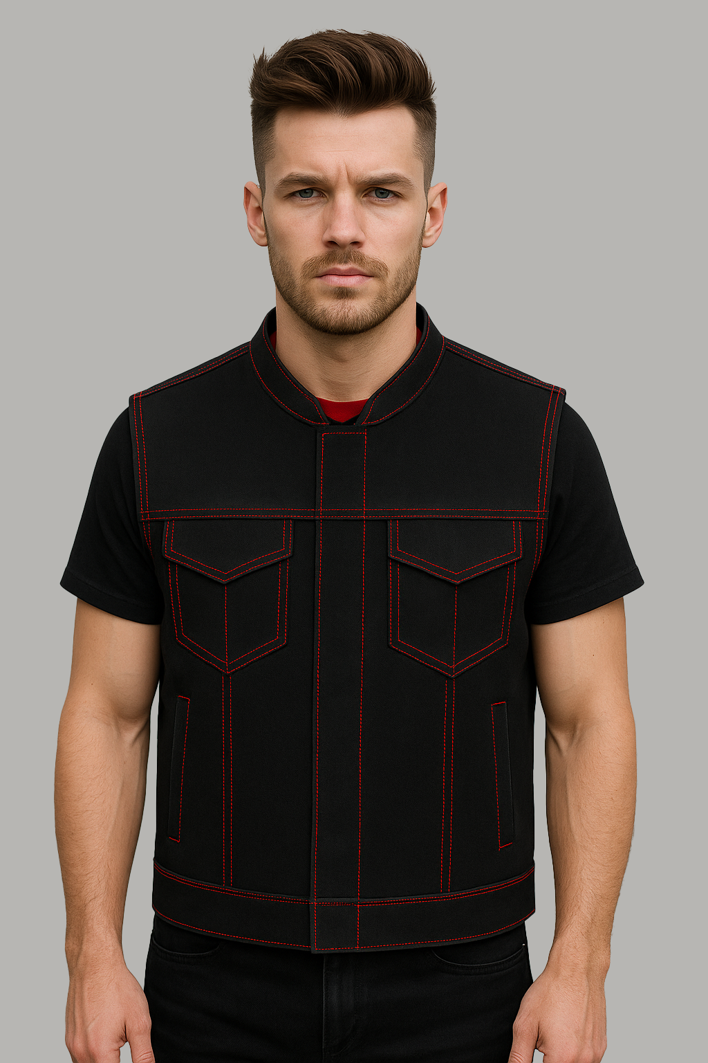 PR-302 Bloodstone – Men’s Motorcycle Denim Vest