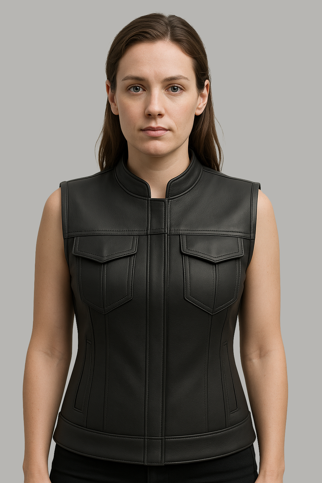 Nightlock – Women's Perforated Club Style Leather Vest