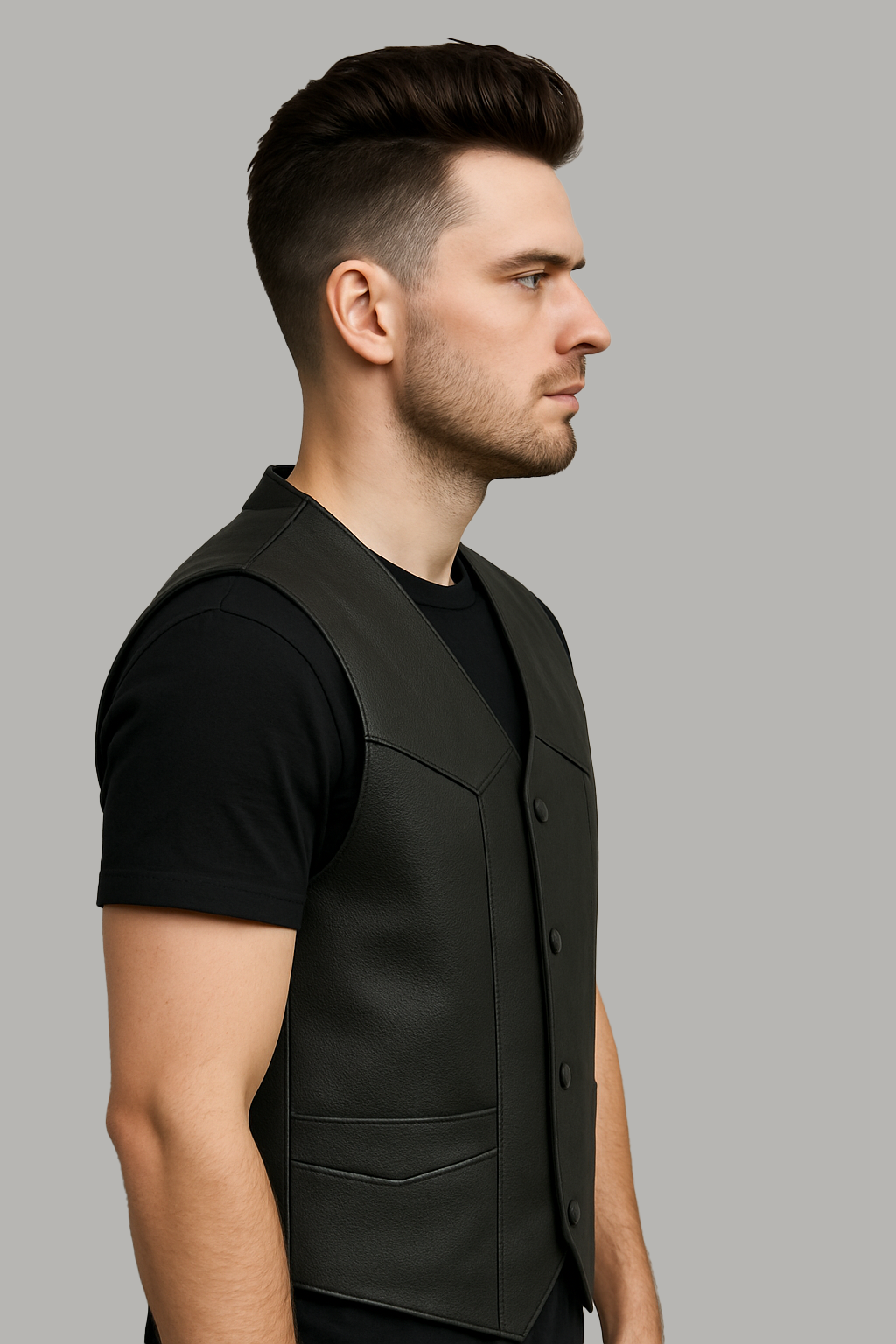 Deadeye - Men's Motorcycle Western Style Leather Vest