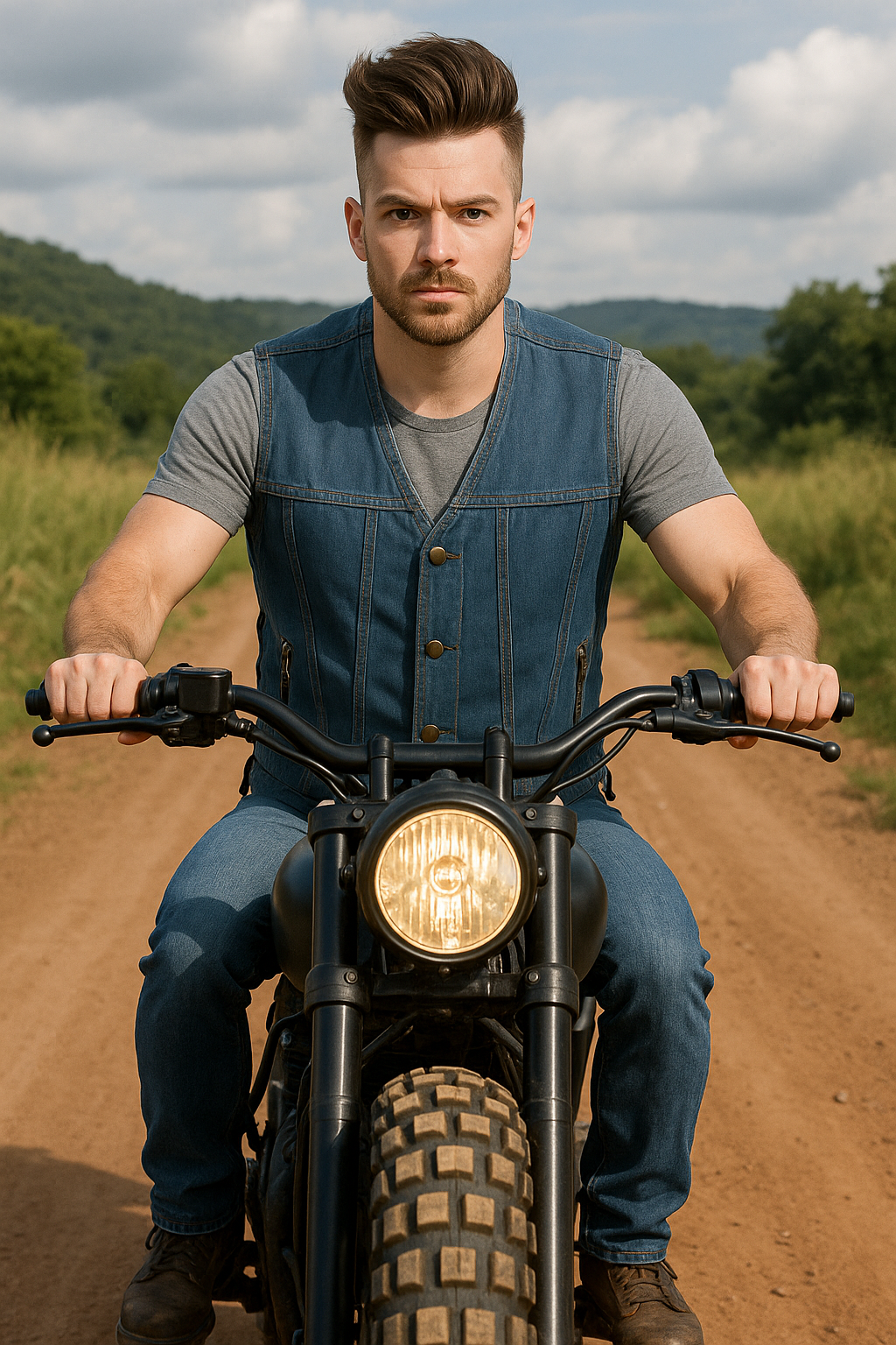 PR-303 Rabel - Men's Motorcycle Denim Vest
