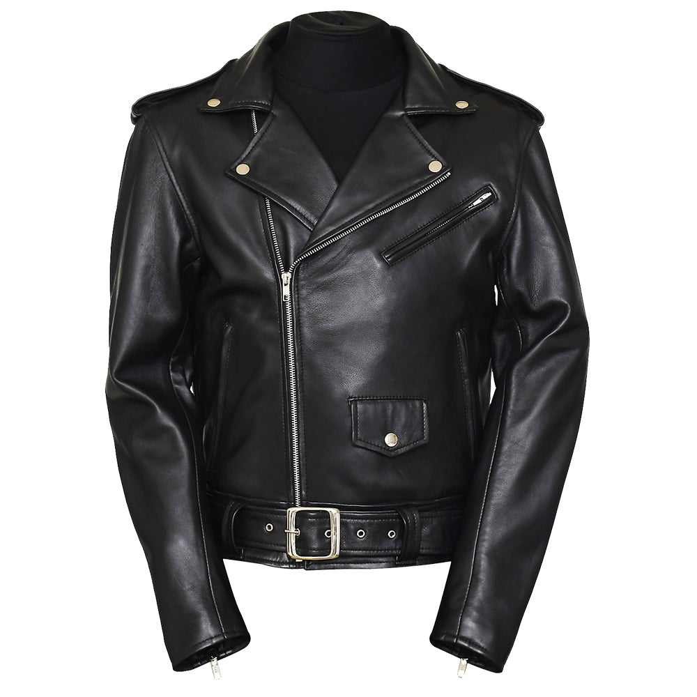 Real Biker Belted Red Leather Jacket