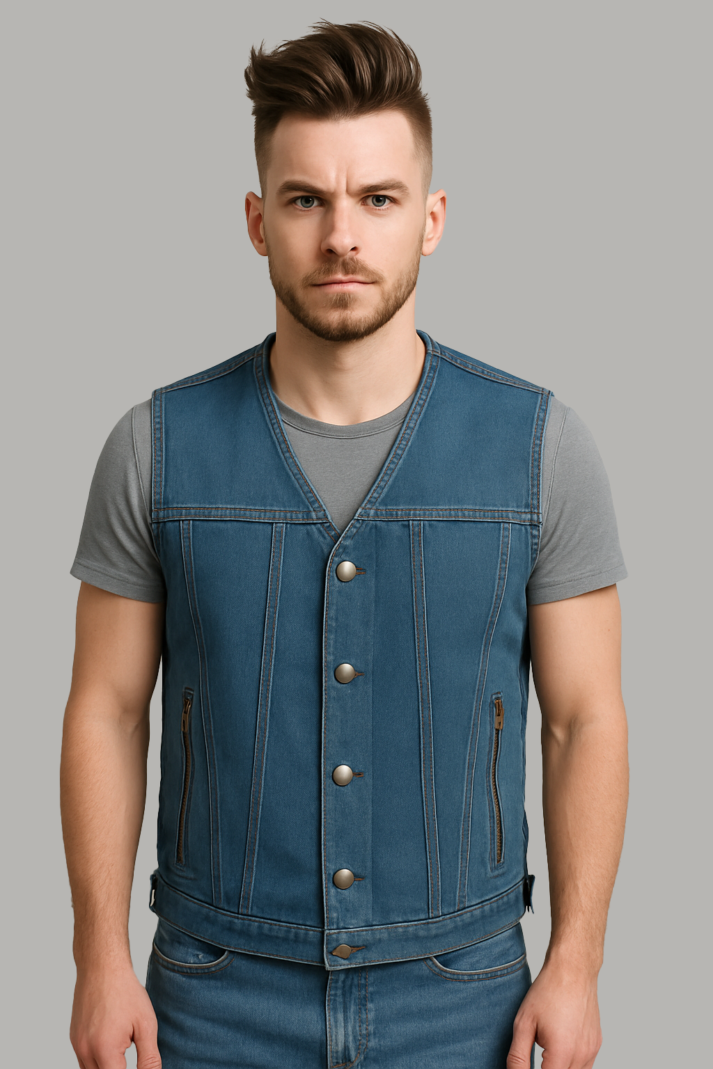 PR-303 Rabel - Men's Motorcycle Denim Vest