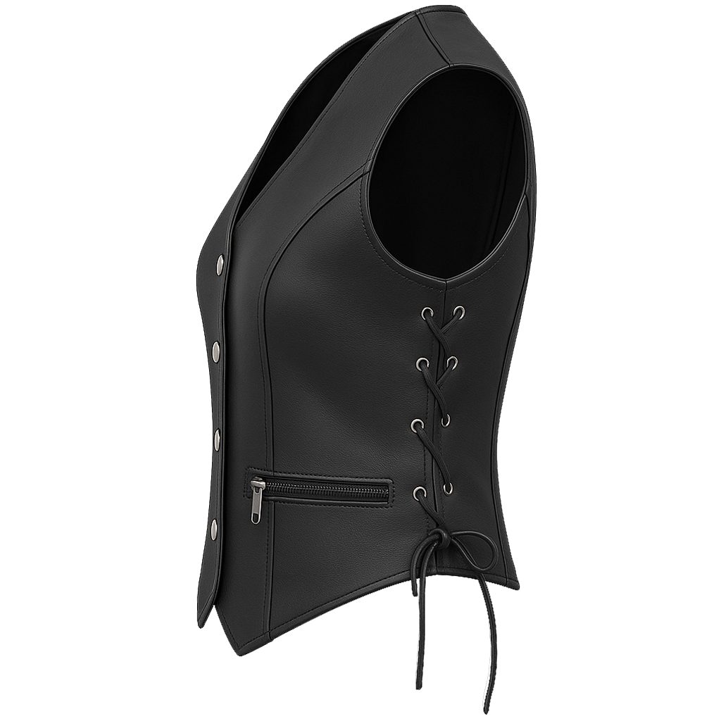 Obsidian Queen – Women's Club Style Motorcycle Leather Vest