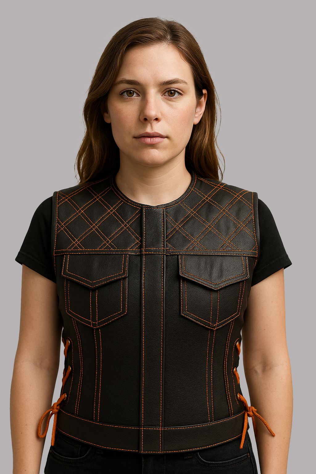 ZyraForge Moto Mesh Women's Motorcycle Vest – Diamond Quilt – Limited Edition
