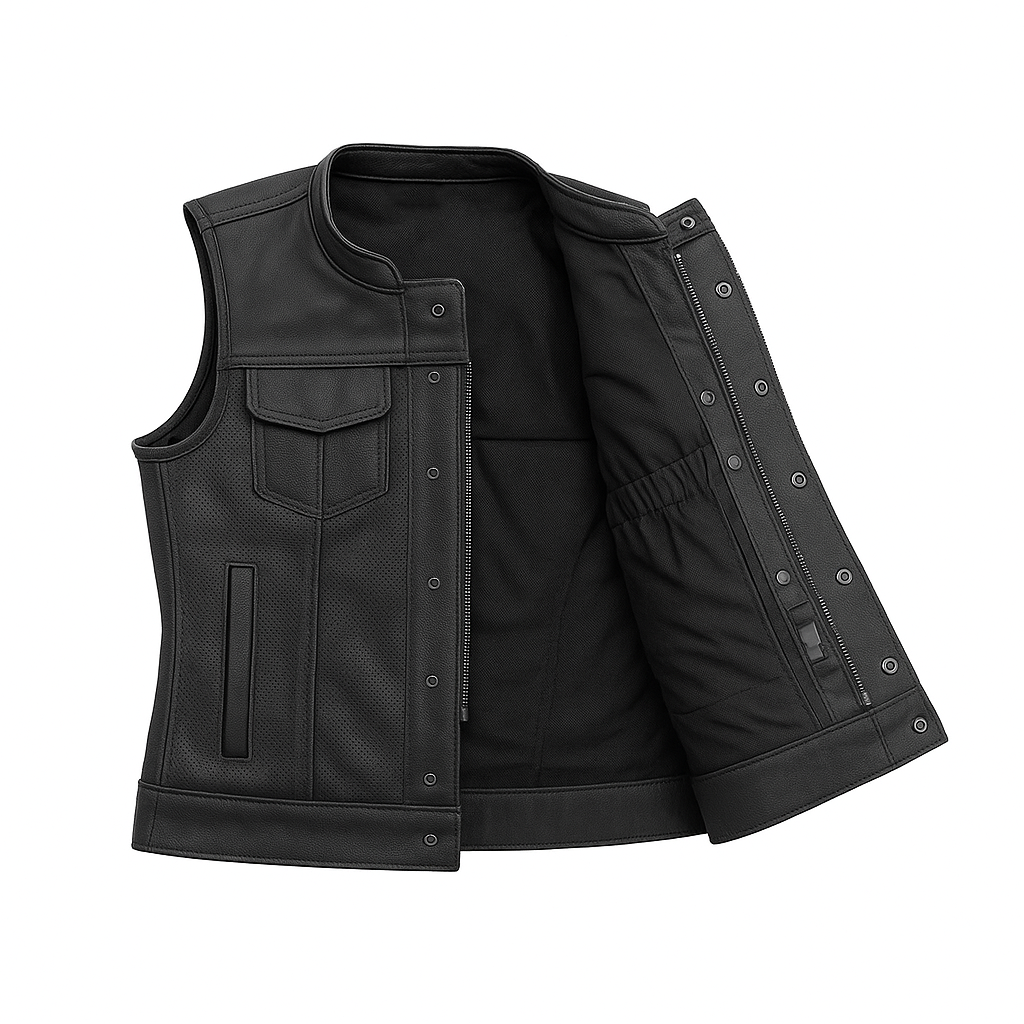 Nightlock – Women's Perforated Club Style Leather Vest