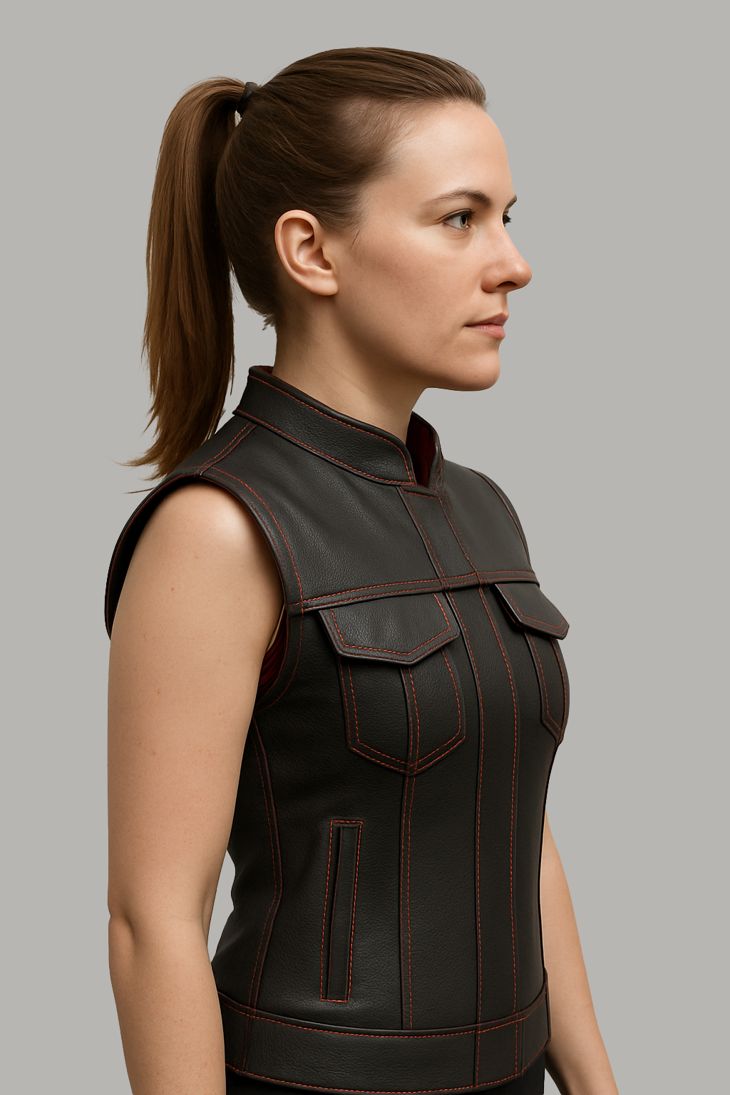 Nightlock – Women's Perforated Club Style Leather Vest