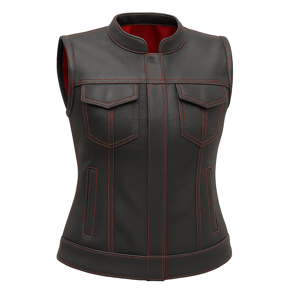 Nightlock – Women's Perforated Club Style Leather Vest