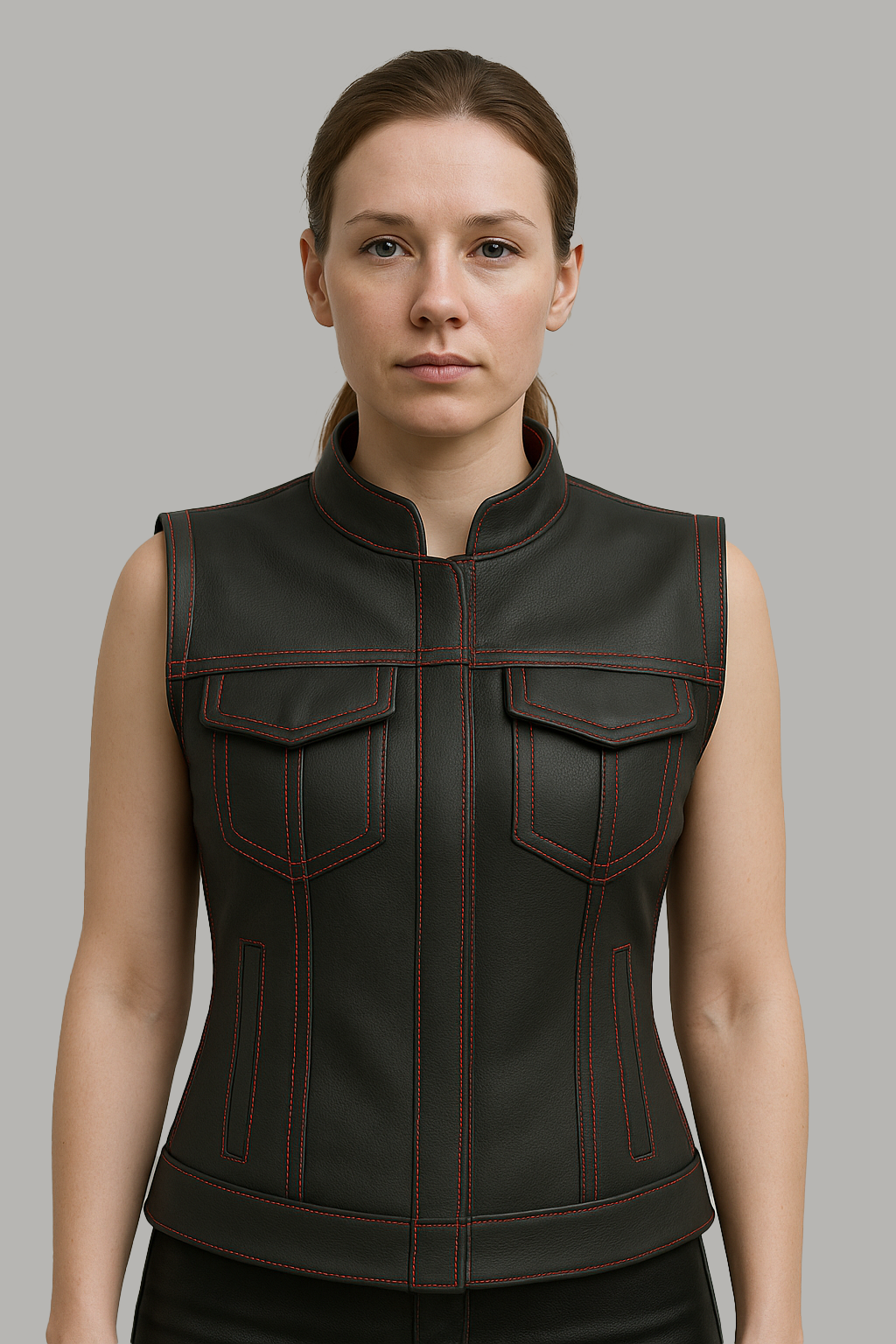 Nightlock – Women's Perforated Club Style Leather Vest