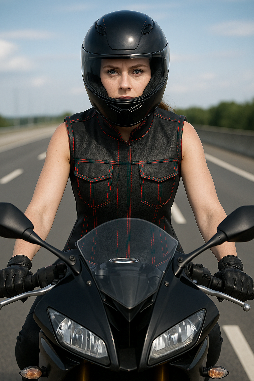 Nightlock – Women's Perforated Club Style Leather Vest