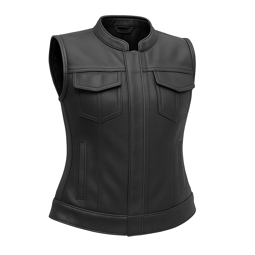 Nightlock – Women's Perforated Club Style Leather Vest