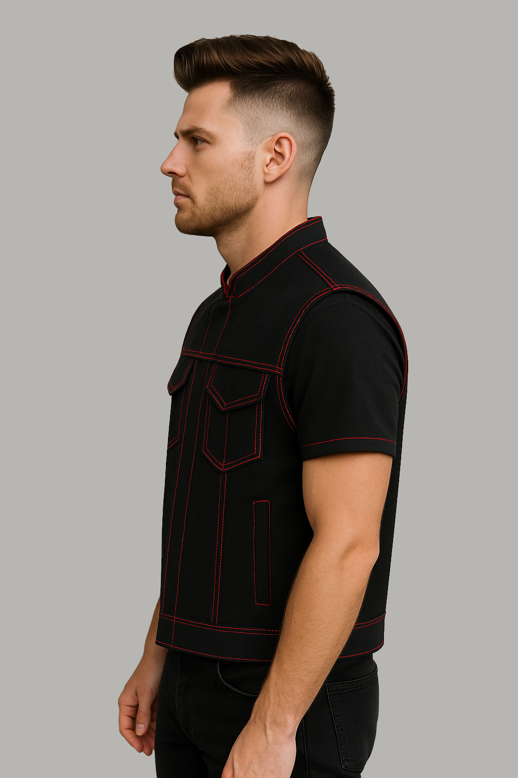 PR-302 Bloodstone – Men’s Motorcycle Denim Vest