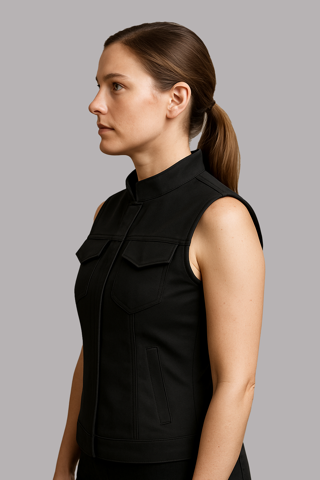 Black Vibe – Women's Motorcycle Twill Vest