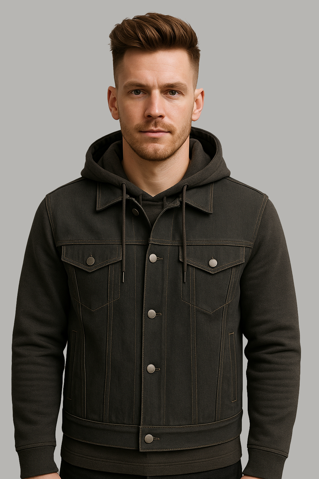PR-312 Ashmark – Men's Motorcycle Denim Vest & Hoodie