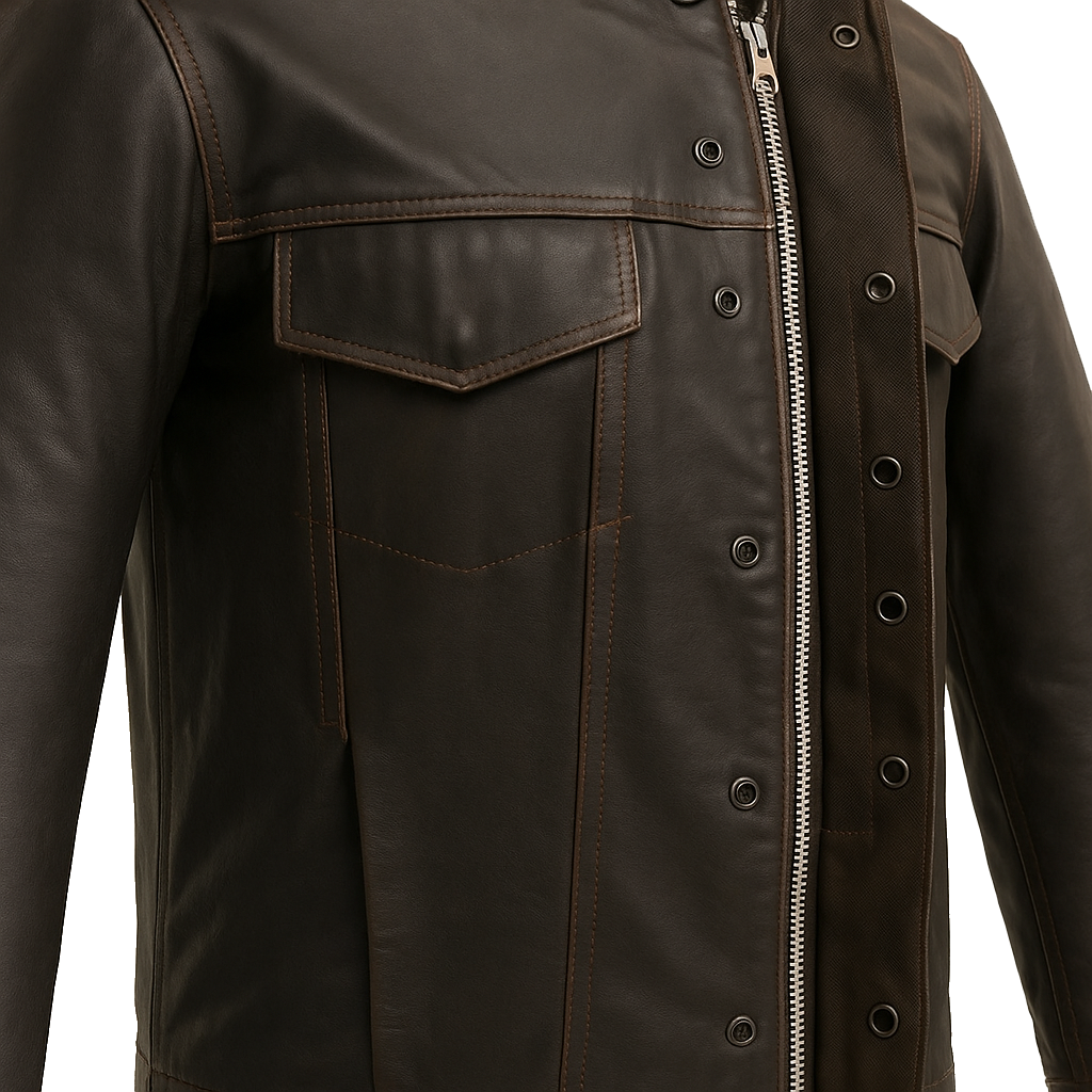 PR-330 Bronco Men's Moto Leather Shirt