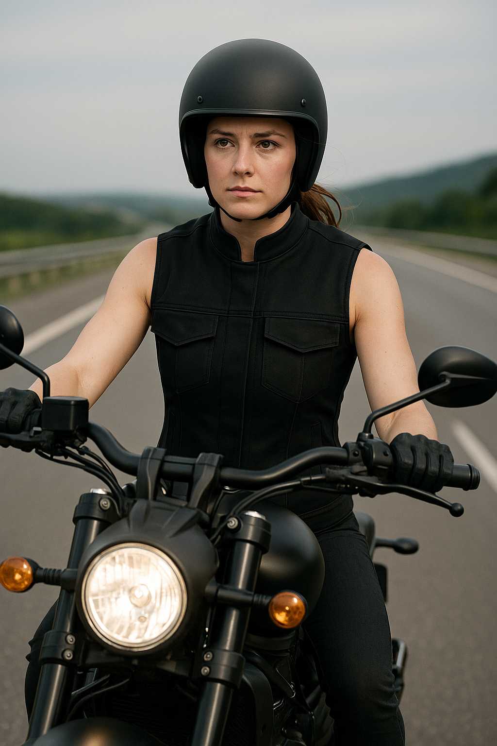 Black Vibe – Women's Motorcycle Twill Vest