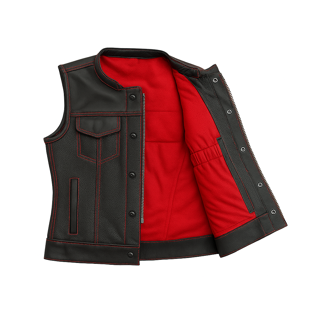 Nightlock – Women's Perforated Club Style Leather Vest