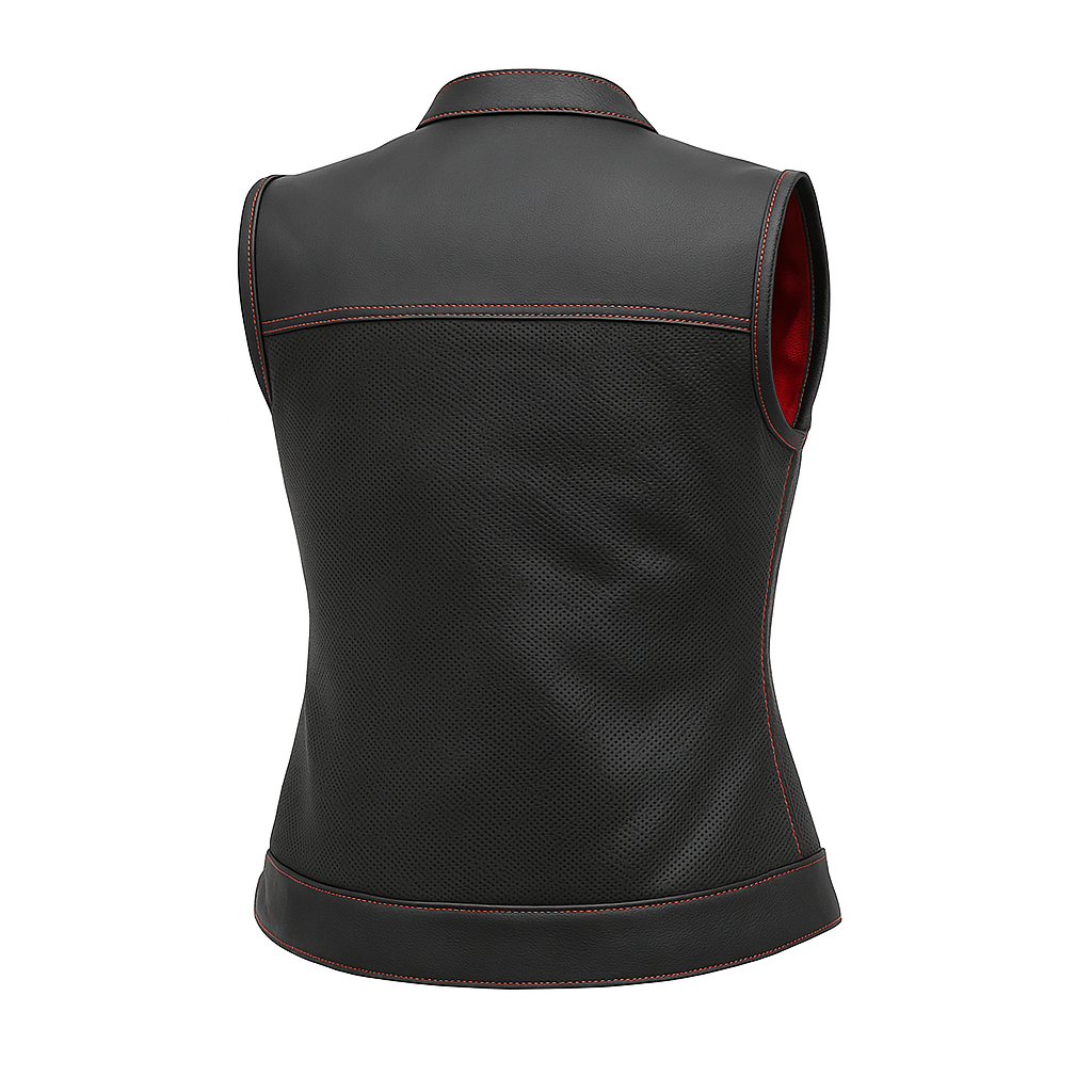 Nightlock – Women's Perforated Club Style Leather Vest