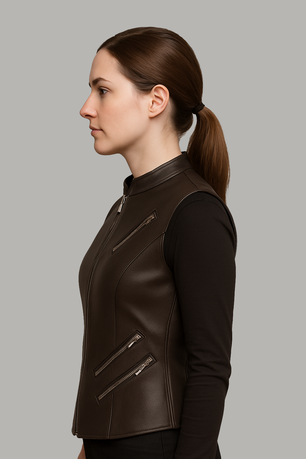 Crimson Burn – Women's Motorcycle Leather Vest