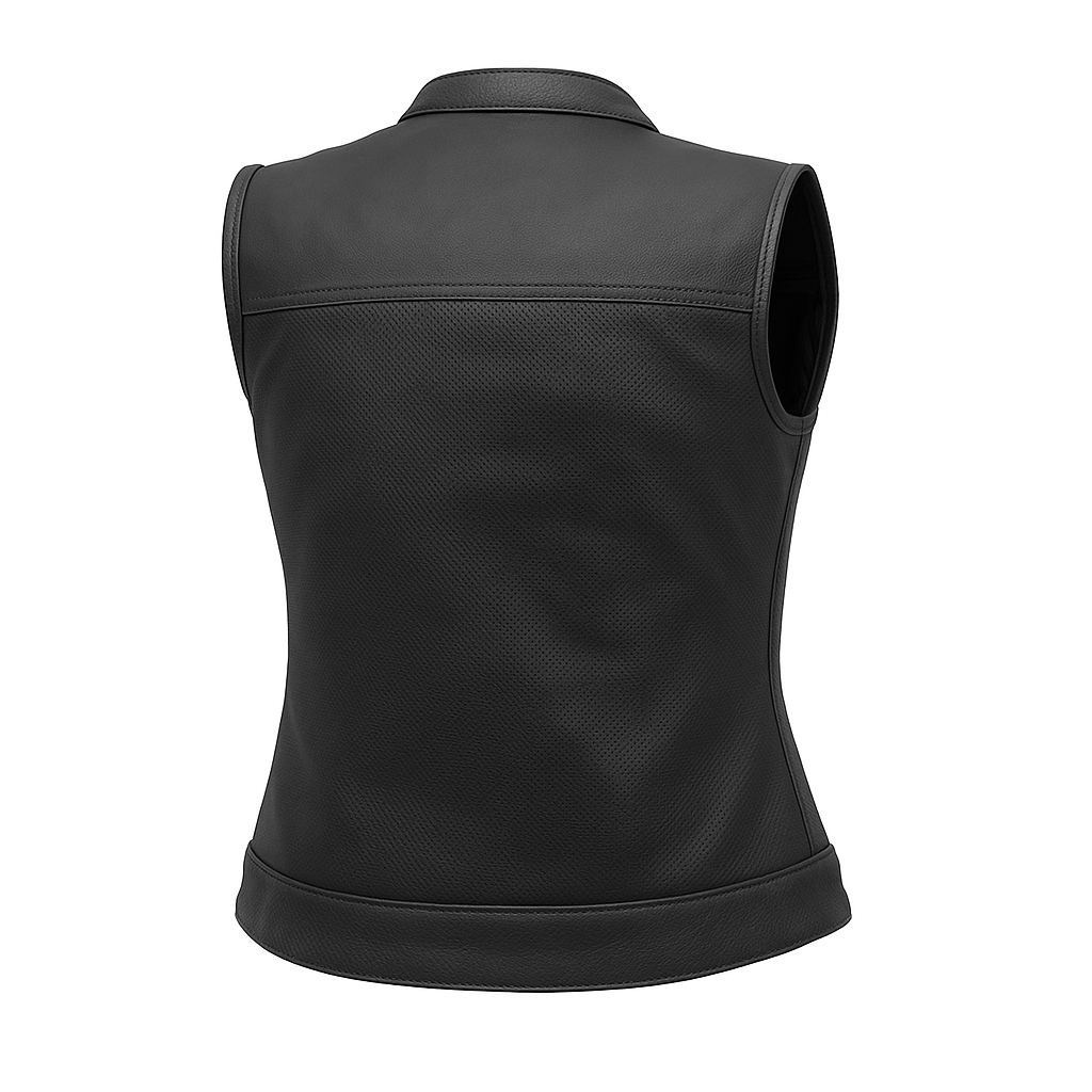 Nightlock – Women's Perforated Club Style Leather Vest