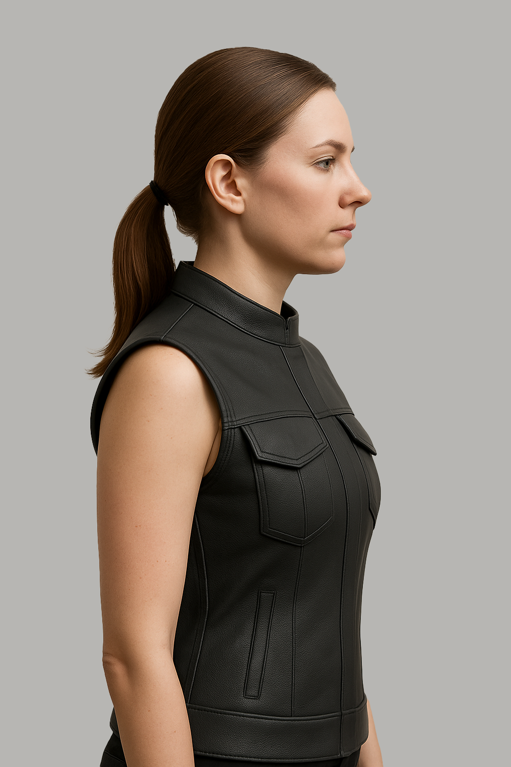 Nightlock – Women's Perforated Club Style Leather Vest