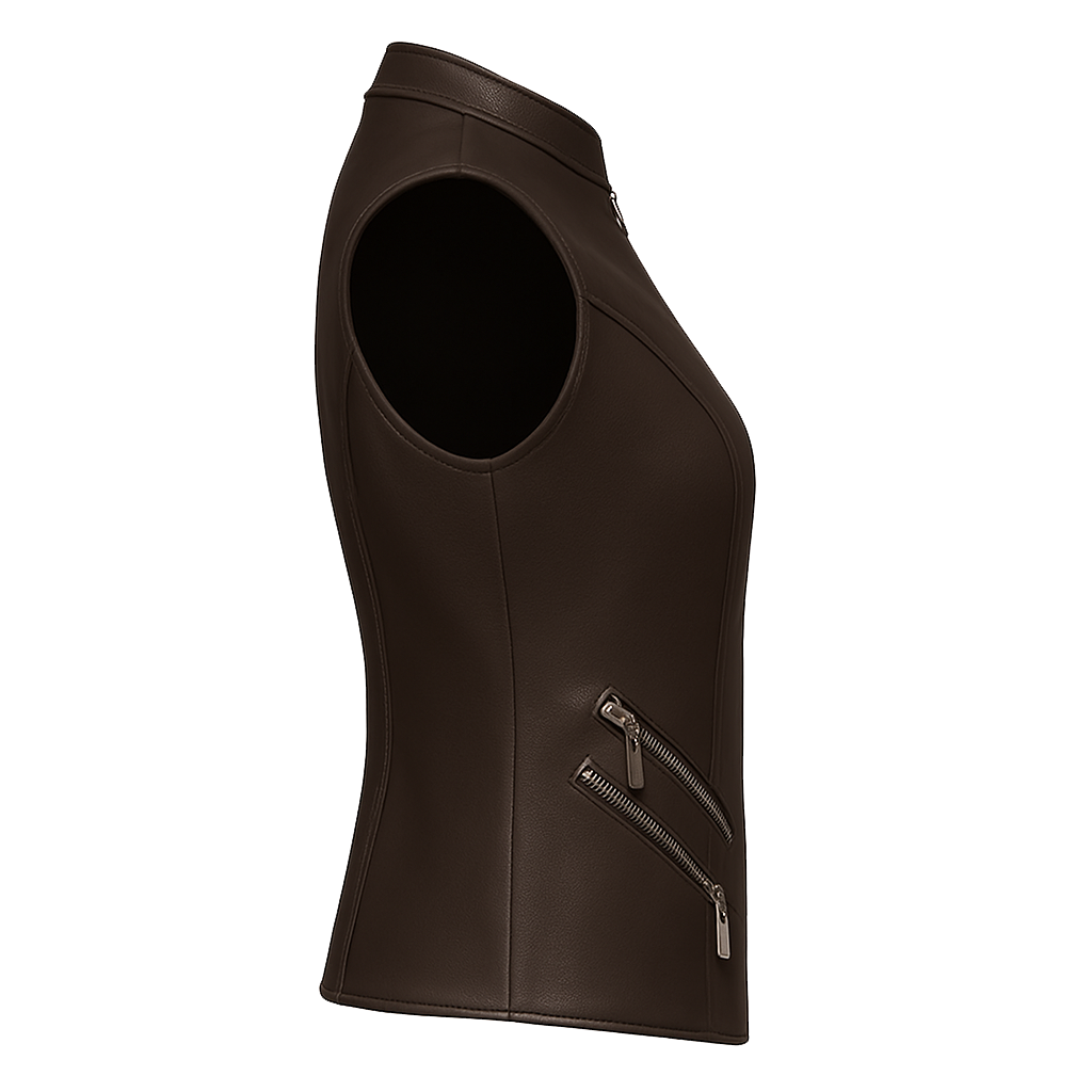 Crimson Burn – Women's Motorcycle Leather Vest