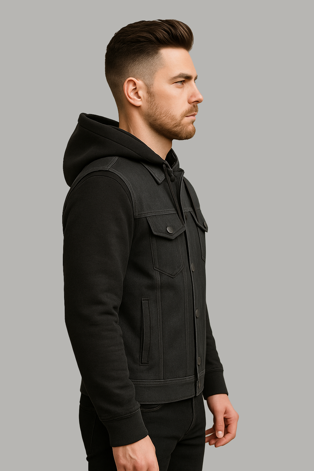 PR-312 Ashmark – Men's Motorcycle Denim Vest & Hoodie
