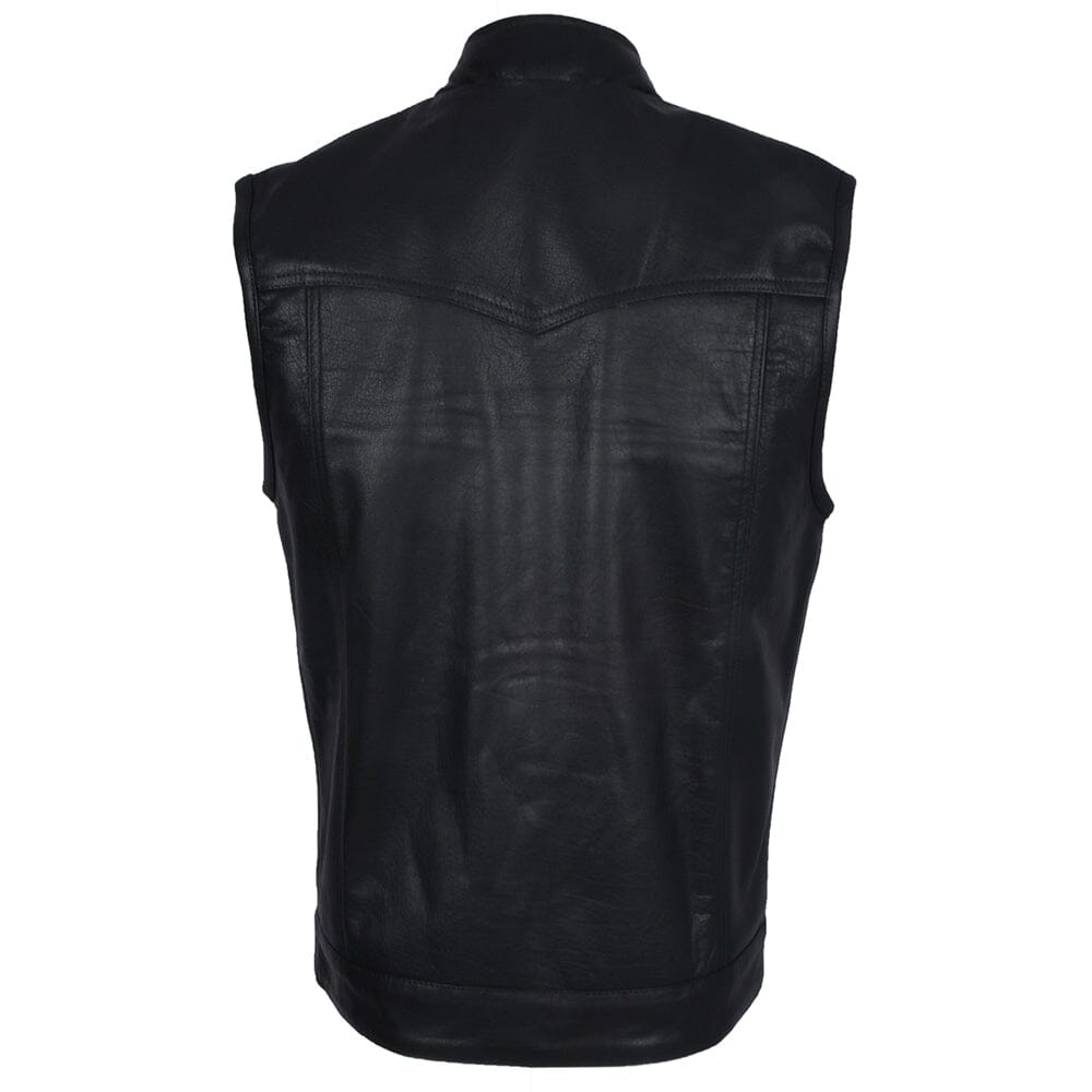 Mens Motorcycle Fashion Leather Club Vest