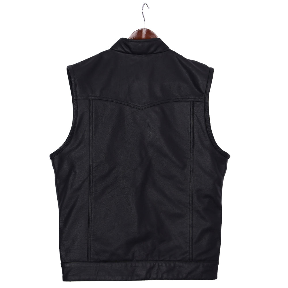 Mens Motorcycle Fashion Leather Club Vest