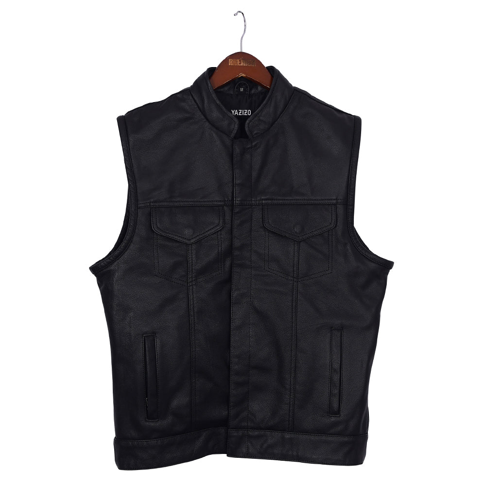 Mens Motorcycle Fashion Leather Club Vest