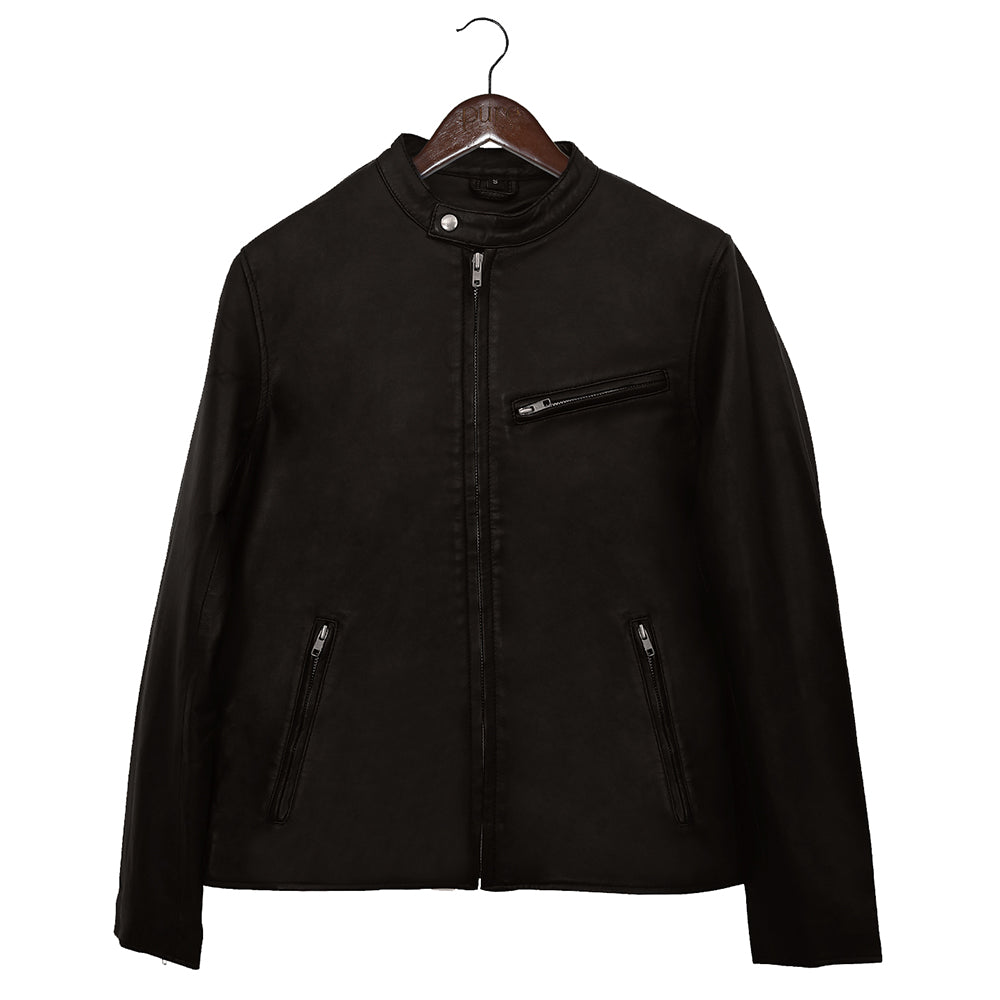 Superb Men's Natural Lambskin Brown Leather Jacket