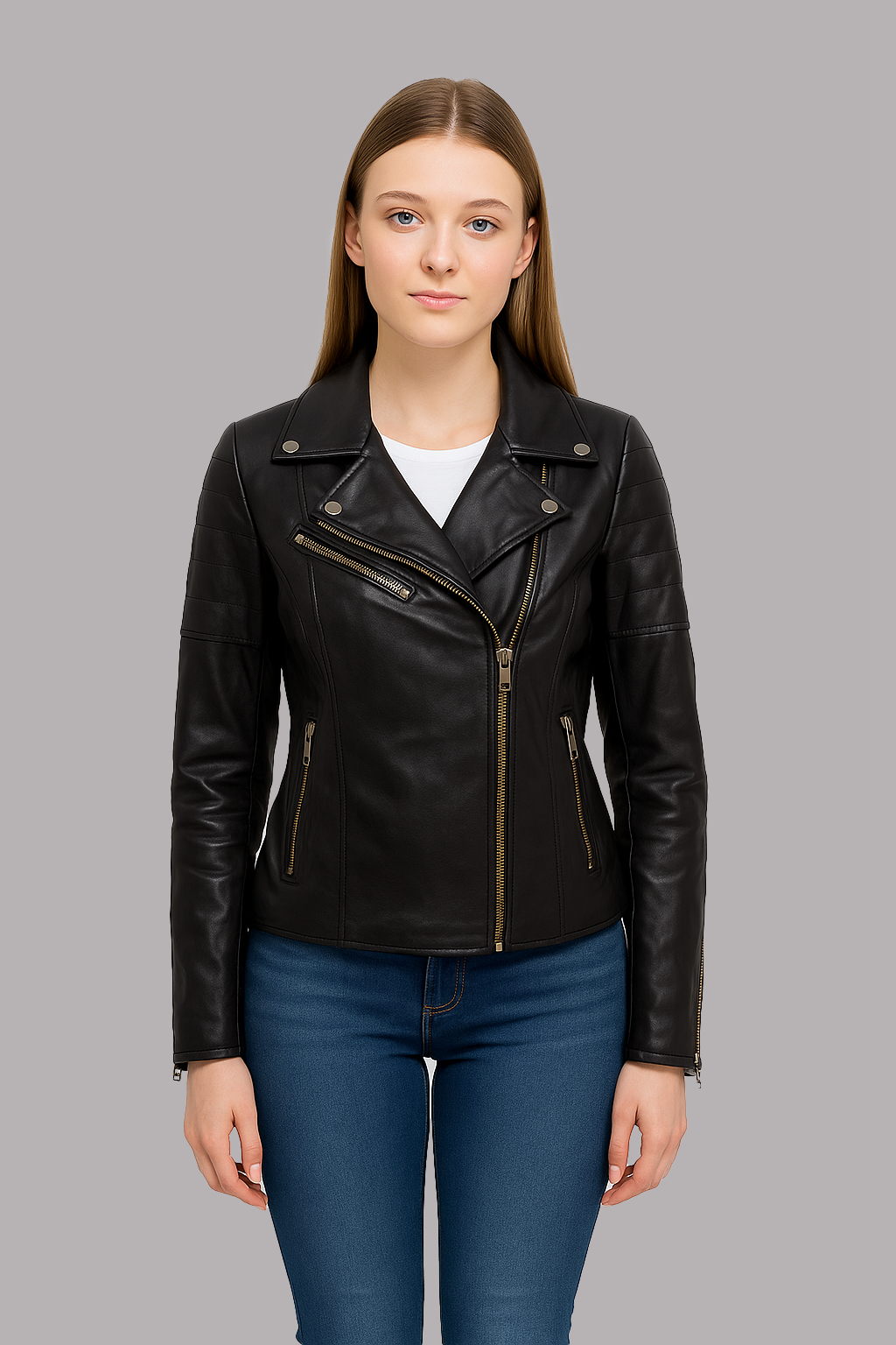 Yva Belle Fashion Lambskin Leather Jacket