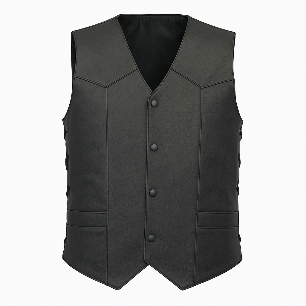 Darkride - Men's Classic Western Style Leather Vest