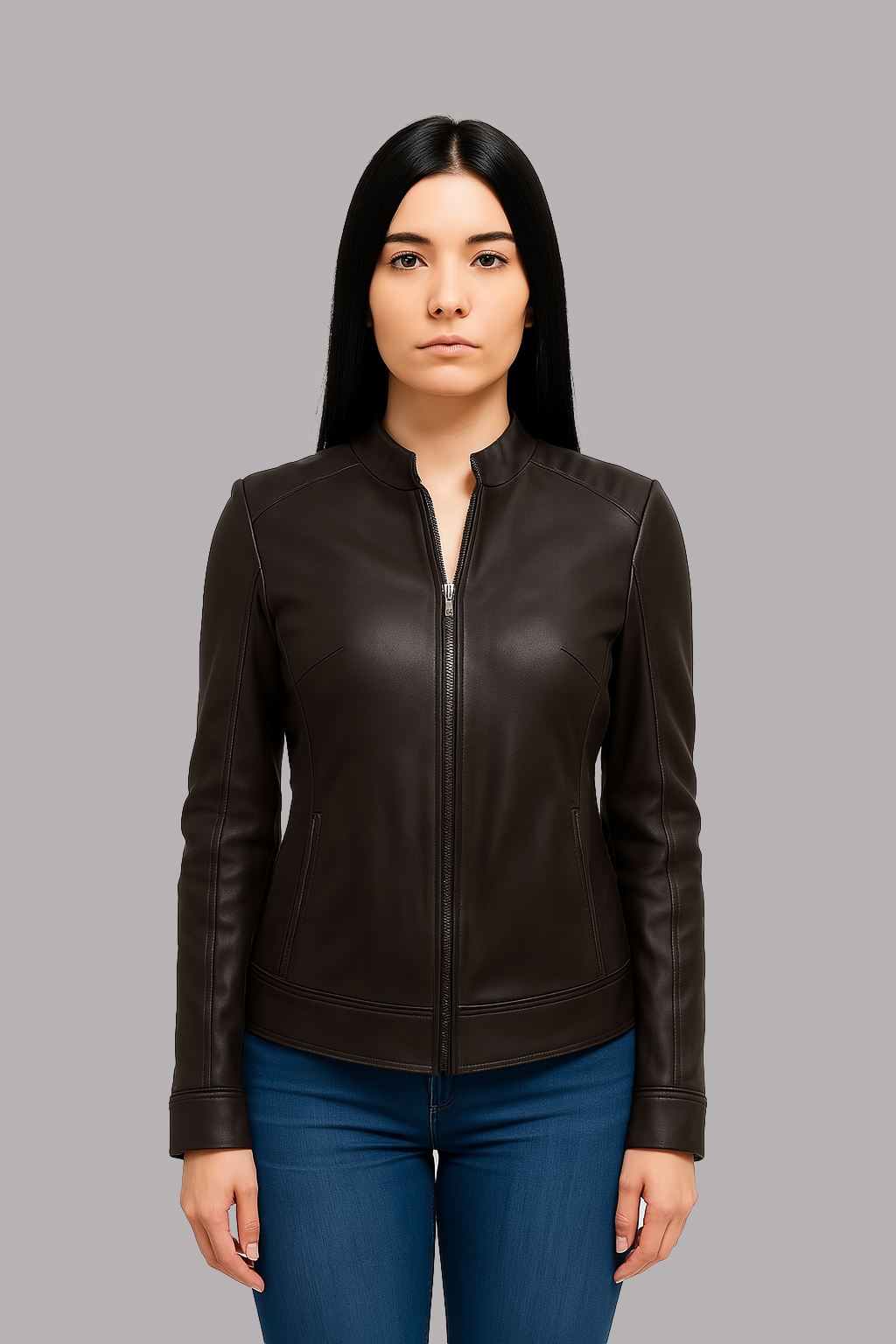 Viva Vegan by Beverly  Leather Perforated Jacket